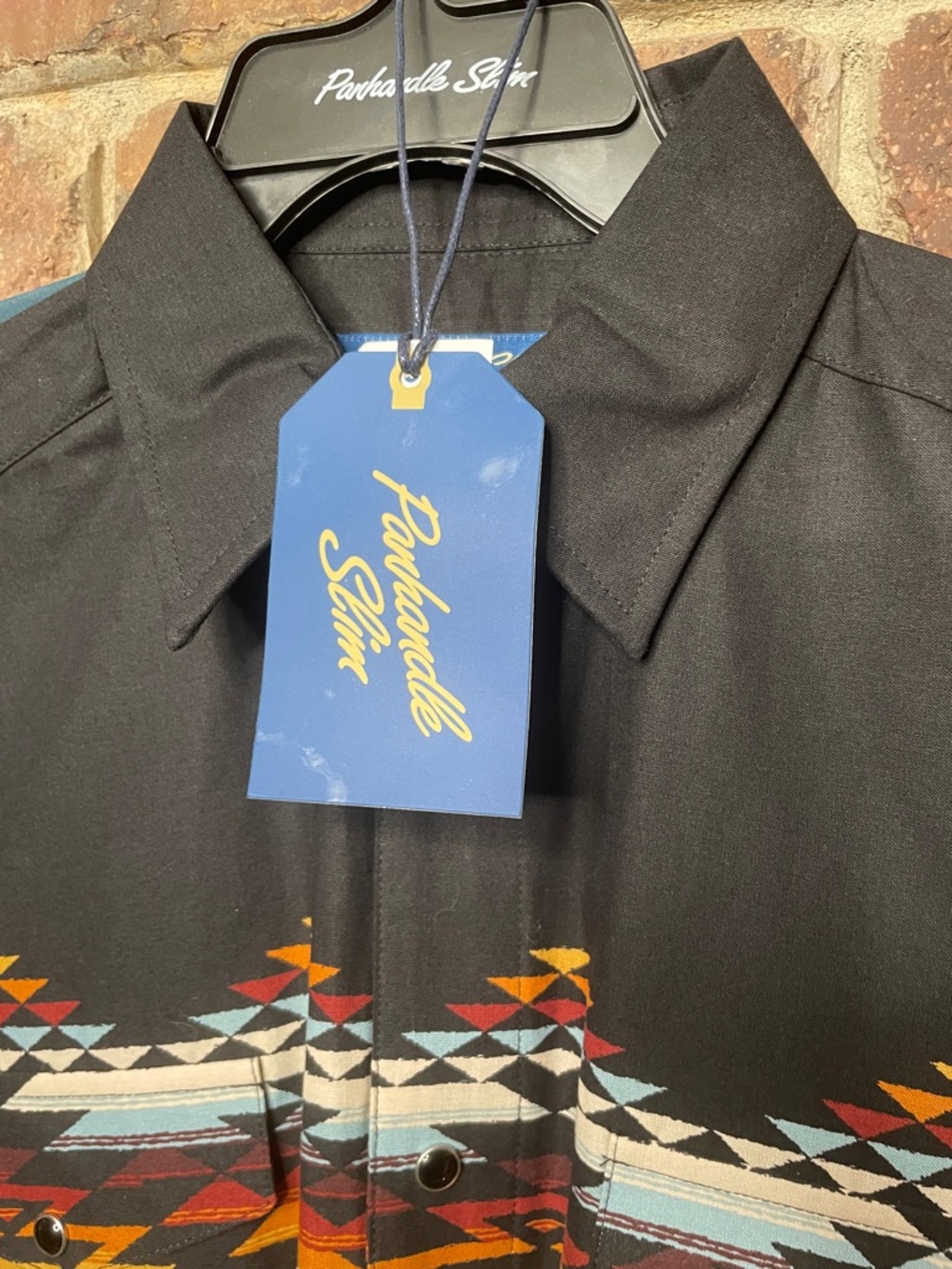 PANHANDLE SLIM MEN'S SOUTHWESTERN BORDER LONG SLEEVE SNAP WESTERN SHIRT - Picture 9 of 12
